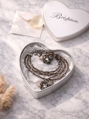 Brighton Retired Karma Collection Set Smoky Crystal w/ Original Tin